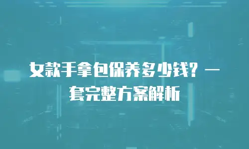 女款手拿包保养多少钱？一套完整方案解析