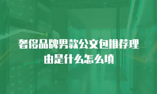 奢侈品牌男款公文包推荐理由是什么怎么填