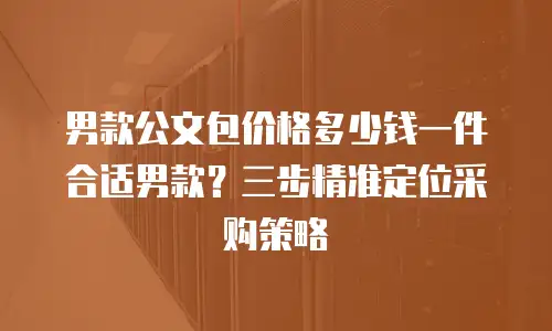 男款公文包价格多少钱一件合适男款？三步精准定位采购策略