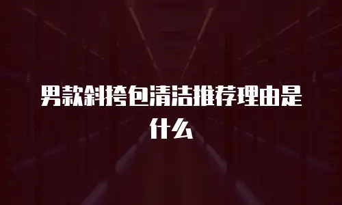 男款斜挎包清洁推荐理由是什么