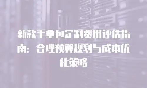 新款手拿包定制费用评估指南：合理预算规划与成本优化策略