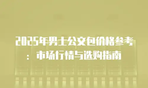 2025年男士公文包价格参考：市场行情与选购指南