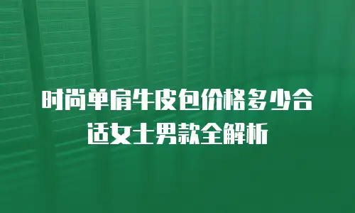 时尚单肩牛皮包价格多少合适女士男款全解析