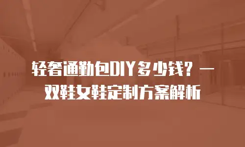轻奢通勤包DIY多少钱？一双鞋女鞋定制方案解析