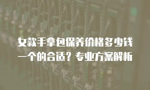女款手拿包保养价格多少钱一个的合适？专业方案解析
