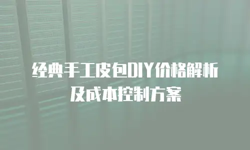 经典手工皮包DIY价格解析及成本控制方案