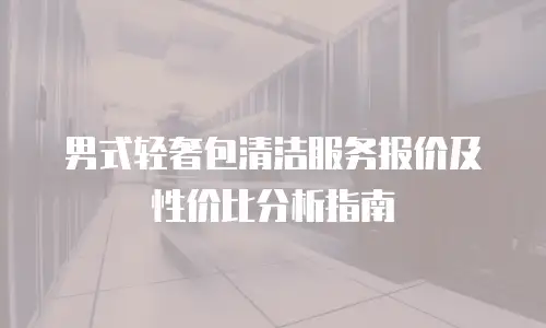 男式轻奢包清洁服务报价及性价比分析指南