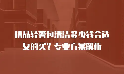 精品轻奢包清洁多少钱合适女的买？专业方案解析
