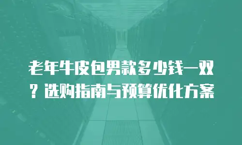 老年牛皮包男款多少钱一双？选购指南与预算优化方案