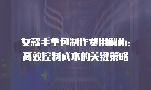 女款手拿包制作费用解析：高效控制成本的关键策略