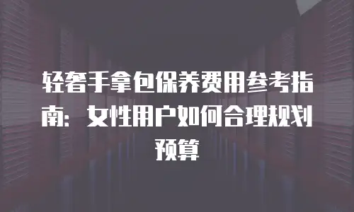 轻奢手拿包保养费用参考指南：女性用户如何合理规划预算
