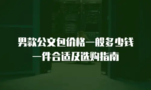 男款公文包价格一般多少钱一件合适及选购指南