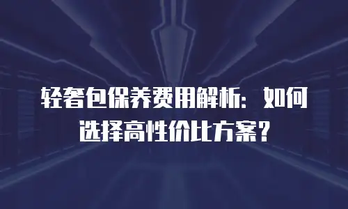轻奢包保养费用解析：如何选择高性价比方案？