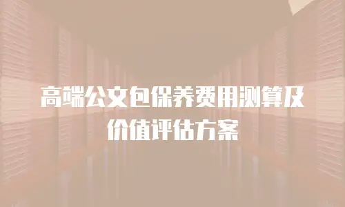 高端公文包保养费用测算及价值评估方案