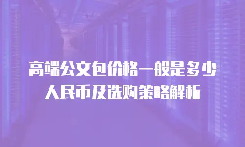 高端公文包价格一般是多少人民币及选购策略解析