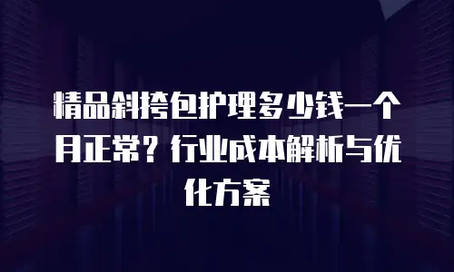 精品斜挎包护理多少钱一个月正常？行业成本解析与优化方案