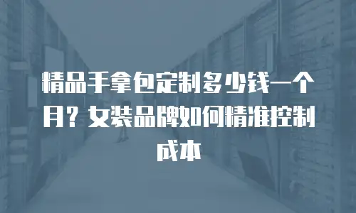 精品手拿包定制多少钱一个月？女装品牌如何精准控制成本