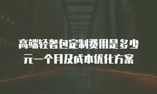 高端轻奢包定制费用是多少元一个月及成本优化方案