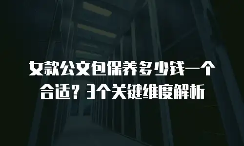 女款公文包保养多少钱一个合适？3个关键维度解析