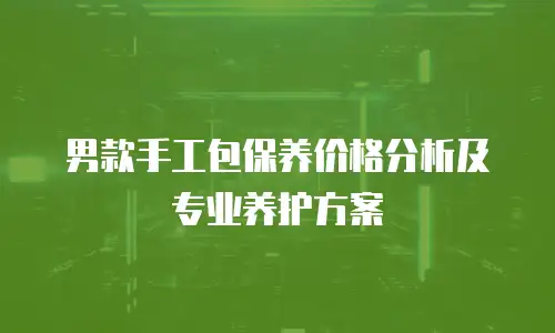 男款手工包保养价格分析及专业养护方案
