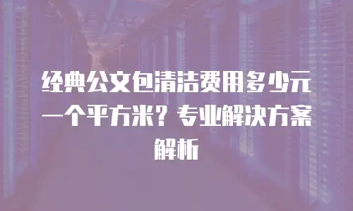 经典公文包清洁费用多少元一个平方米？专业解决方案解析