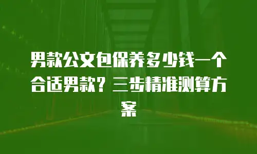 男款公文包保养多少钱一个合适男款？三步精准测算方案