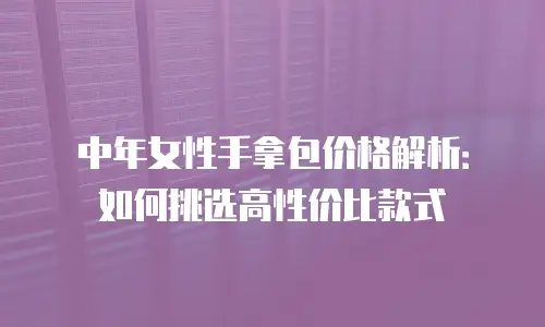 中年女性手拿包价格解析：如何挑选高性价比款式
