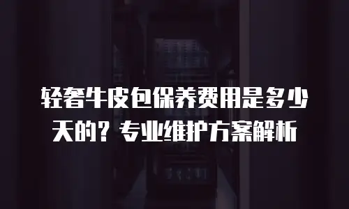 轻奢牛皮包保养费用是多少天的？专业维护方案解析