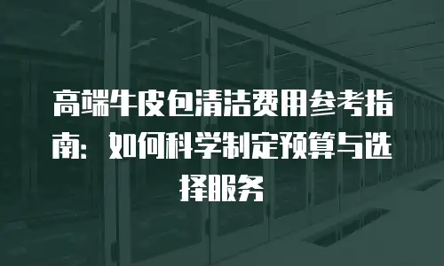 高端牛皮包清洁费用参考指南：如何科学制定预算与选择服务
