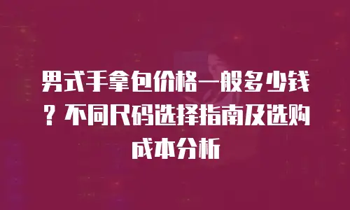 男式手拿包价格一般多少钱？不同尺码选择指南及选购成本分析