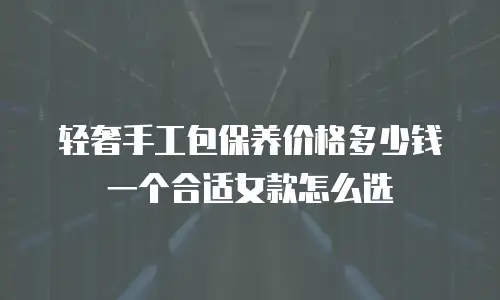 轻奢手工包保养价格多少钱一个合适女款怎么选