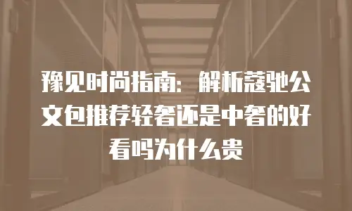 豫见时尚指南：解析蔻驰公文包推荐轻奢还是中奢的好看吗为什么贵