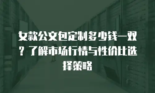 女款公文包定制多少钱一双？了解市场行情与性价比选择策略