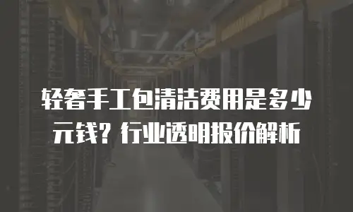 轻奢手工包清洁费用是多少元钱？行业透明报价解析