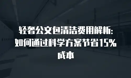 轻奢公文包清洁费用解析：如何通过科学方案节省15%成本