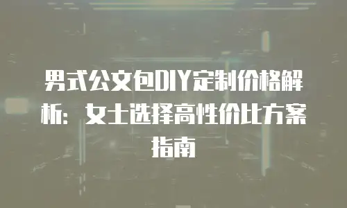 男式公文包DIY定制价格解析：女士选择高性价比方案指南
