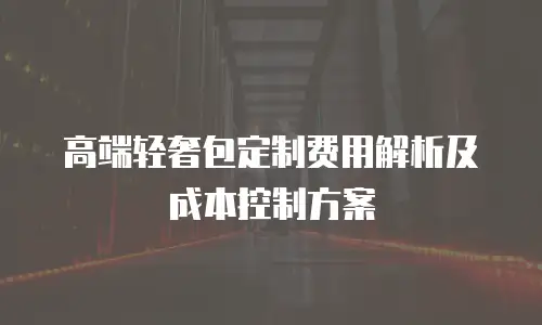 高端轻奢包定制费用解析及成本控制方案