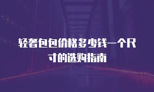轻奢包包价格多少钱一个尺寸的选购指南