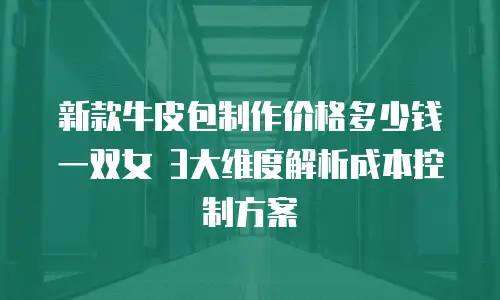 新款牛皮包制作价格多少钱一双女 3大维度解析成本控制方案