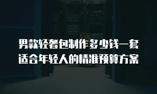 男款轻奢包制作多少钱一套适合年轻人的精准预算方案