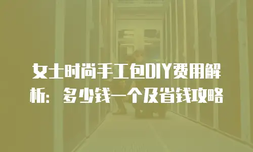 女士时尚手工包DIY费用解析：多少钱一个及省钱攻略