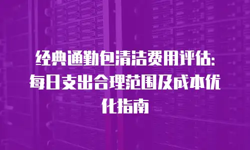 经典通勤包清洁费用评估：每日支出合理范围及成本优化指南