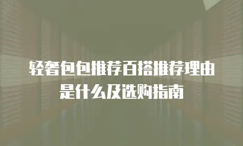 轻奢包包推荐百搭推荐理由是什么及选购指南