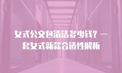 女式公文包清洁多少钱？一套女式新款合适性解析