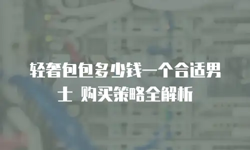 轻奢包包多少钱一个合适男士 购买策略全解析