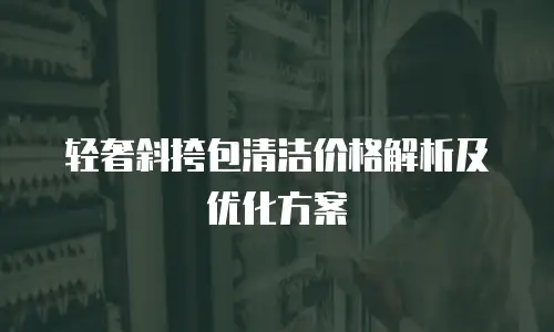 轻奢斜挎包清洁价格解析及优化方案