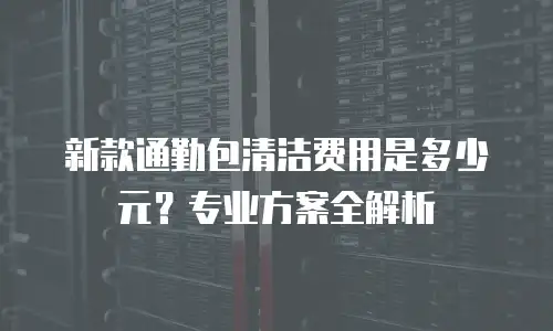 新款通勤包清洁费用是多少元？专业方案全解析