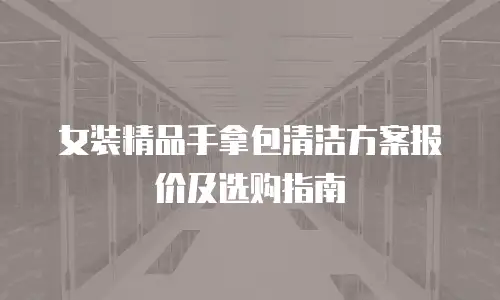 女装精品手拿包清洁方案报价及选购指南