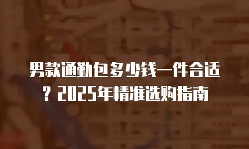 男款通勤包多少钱一件合适？2025年精准选购指南