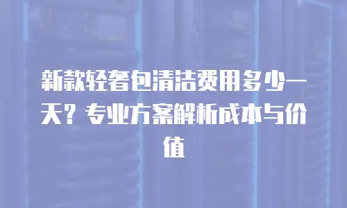 新款轻奢包清洁费用多少一天？专业方案解析成本与价值